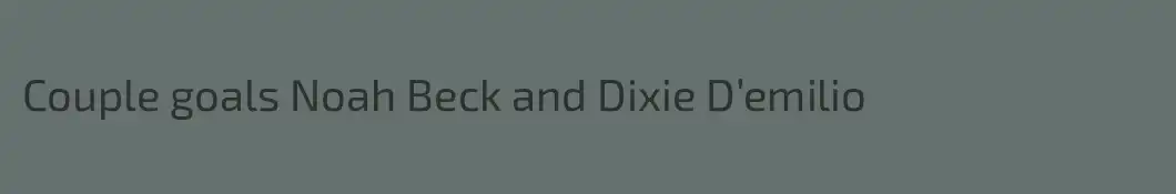 Couple goals Noah Beck and Dixie D’emilio